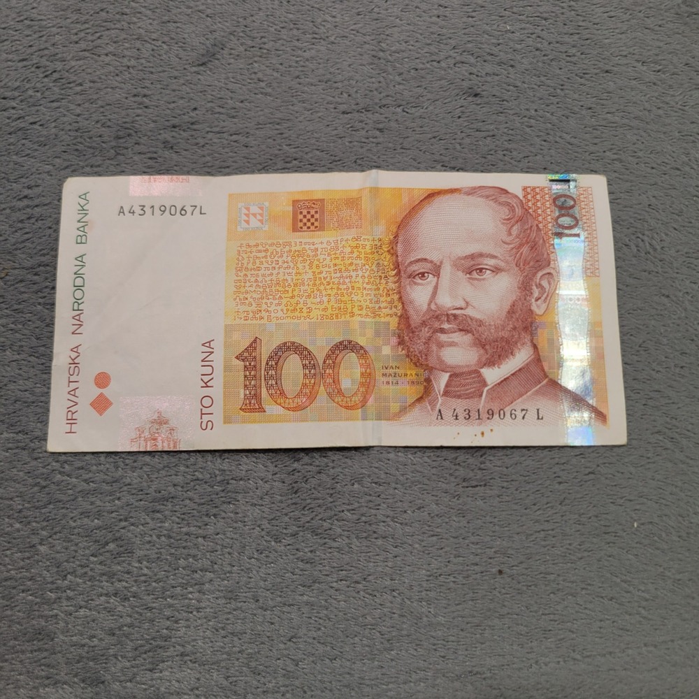 Hrvatska Narodna Banka Banknote OS Orange 100 Sto Kuna 2002 Ivan Mazuranic